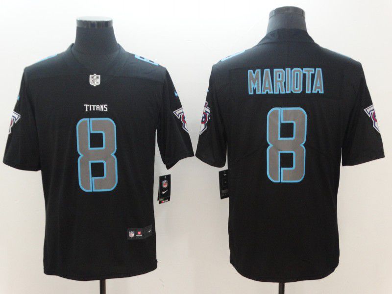 Men Tennessee Titans #8 Mariota Nike Fashion Impact Black Color Rush Limited NFL Jerseys